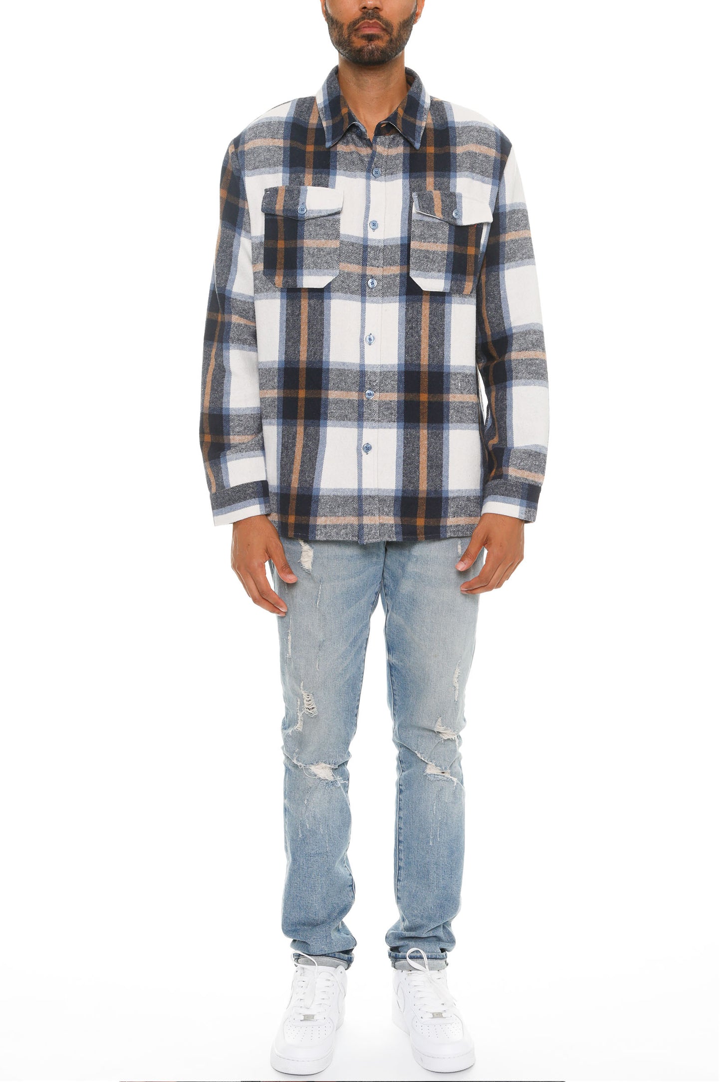 Mens Checkered Soft Flannel Shacket