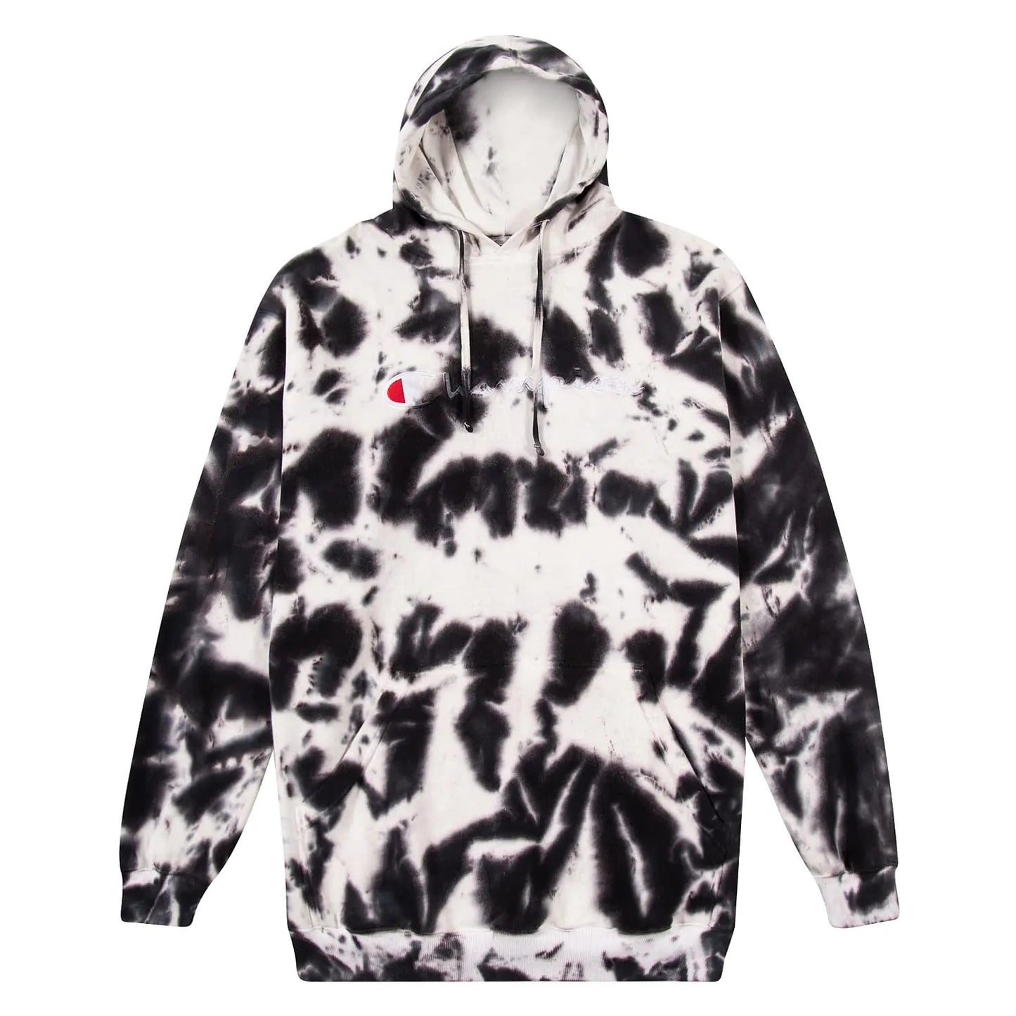 Champion Big and Tall Hoodies for Men Mens Fleece Heavyweight Tie Dye Hoodie Ivory/Black - Casual Fit Clothes