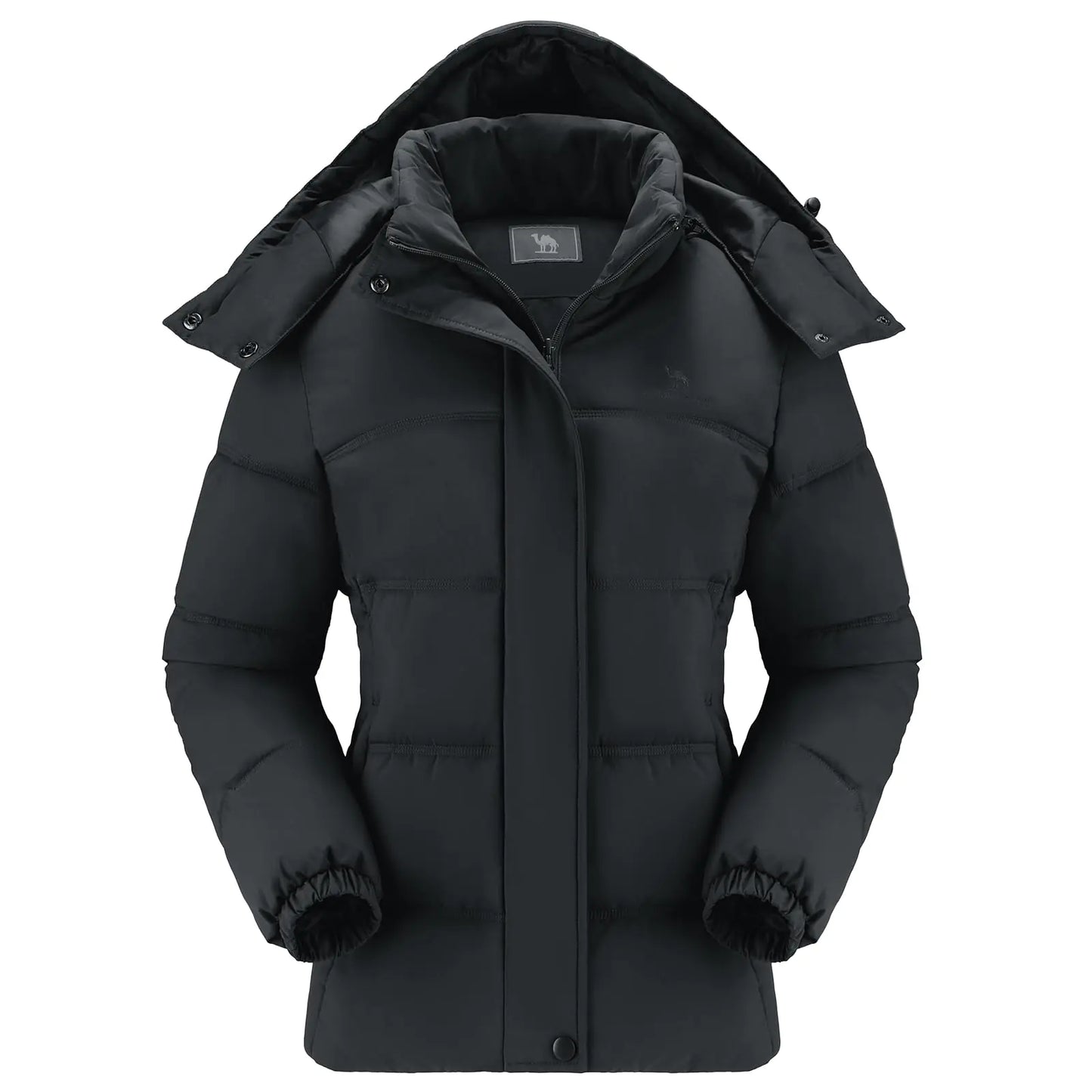 CAMEL CROWN Womens Puffer Jacket Winter Coat Warm Removable Hooded Jacket Waterproof Winter Coat Outerwear