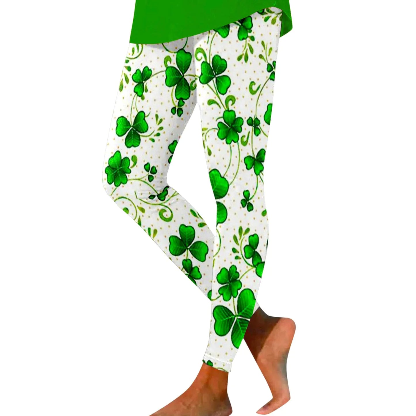 St Patrick Leggings St Patricks Day Leggings for Women Shamrock Leaves Green Pant Slim Fit Tummy Control Leggings Irish Green Yoga Pants High Waisted Leggings for Women