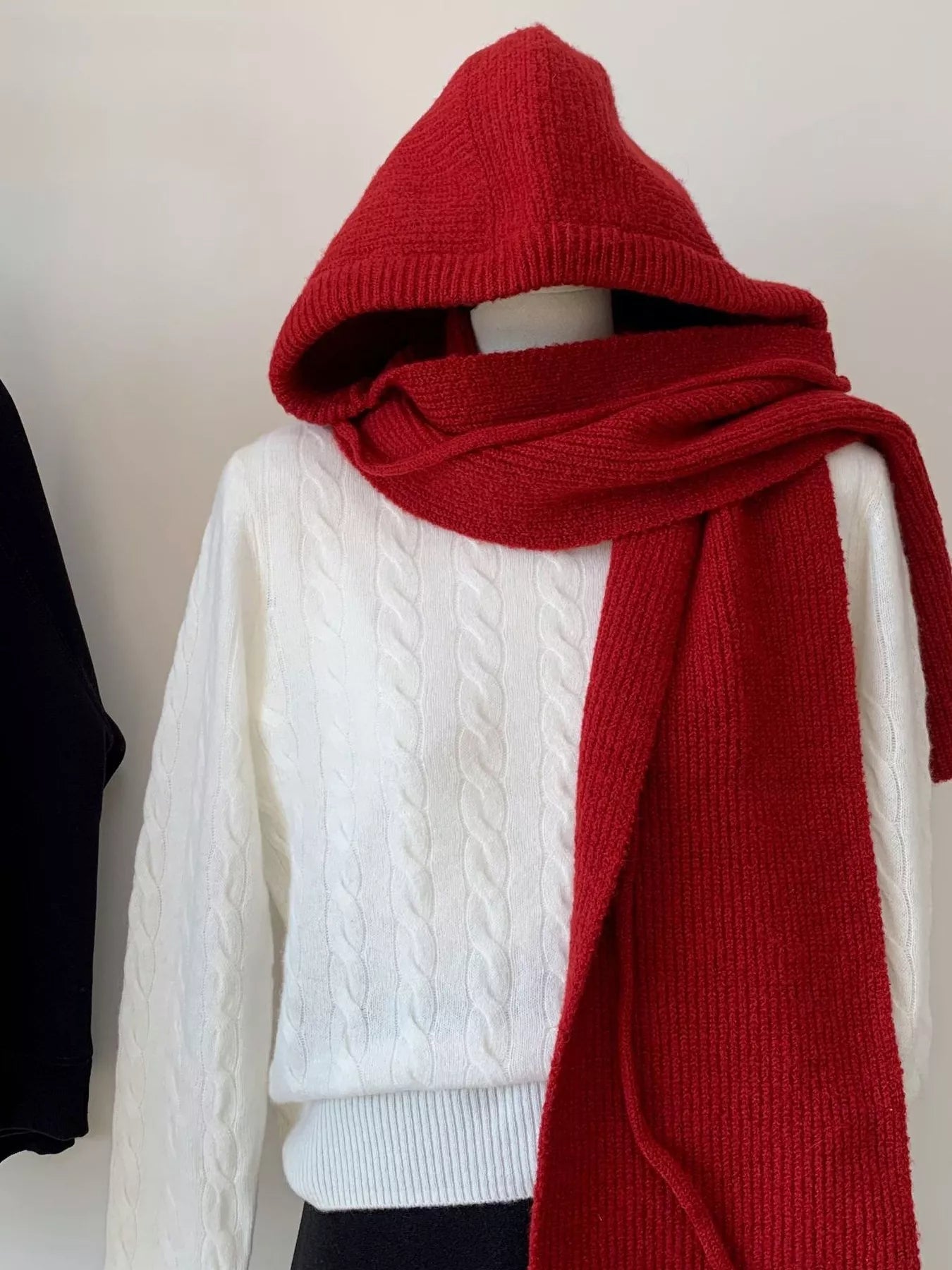 Knitted Solid Color Scarf Hat - Casual Fit Clothes