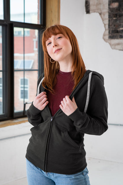 Unisex Heathered Full Zip Hood