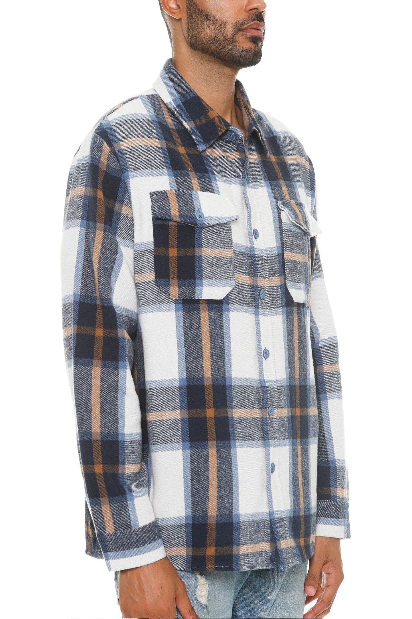 Mens Checkered Soft Flannel Shacket