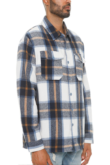 Mens Checkered Soft Flannel Shacket