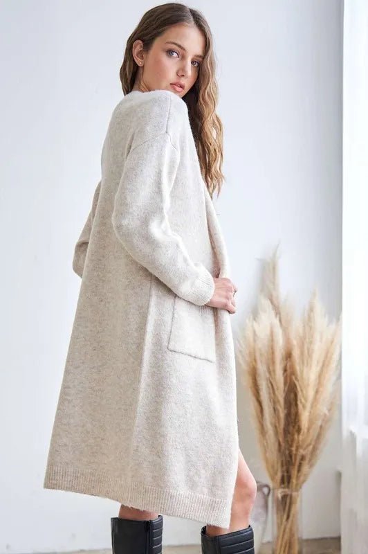 ADORA 2tone Sweater Open Cardigan - Casual Fit Clothes