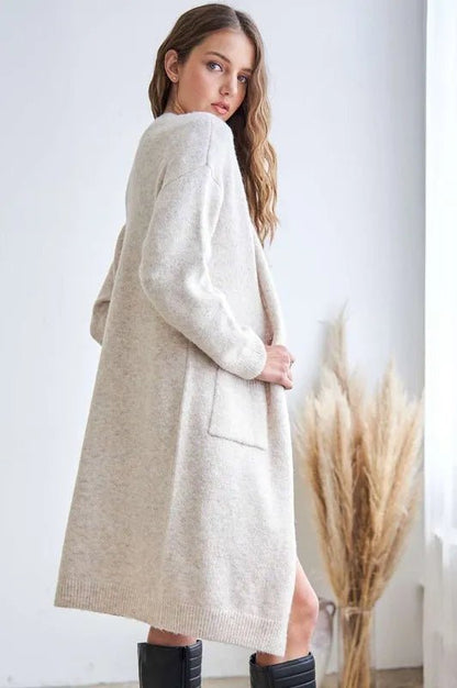 ADORA 2tone Sweater Open Cardigan - Casual Fit Clothes