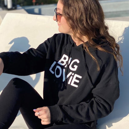 BIG LOViE HOODIE CROP SWEATSHIRT | BLACK - Casual Fit Clothes