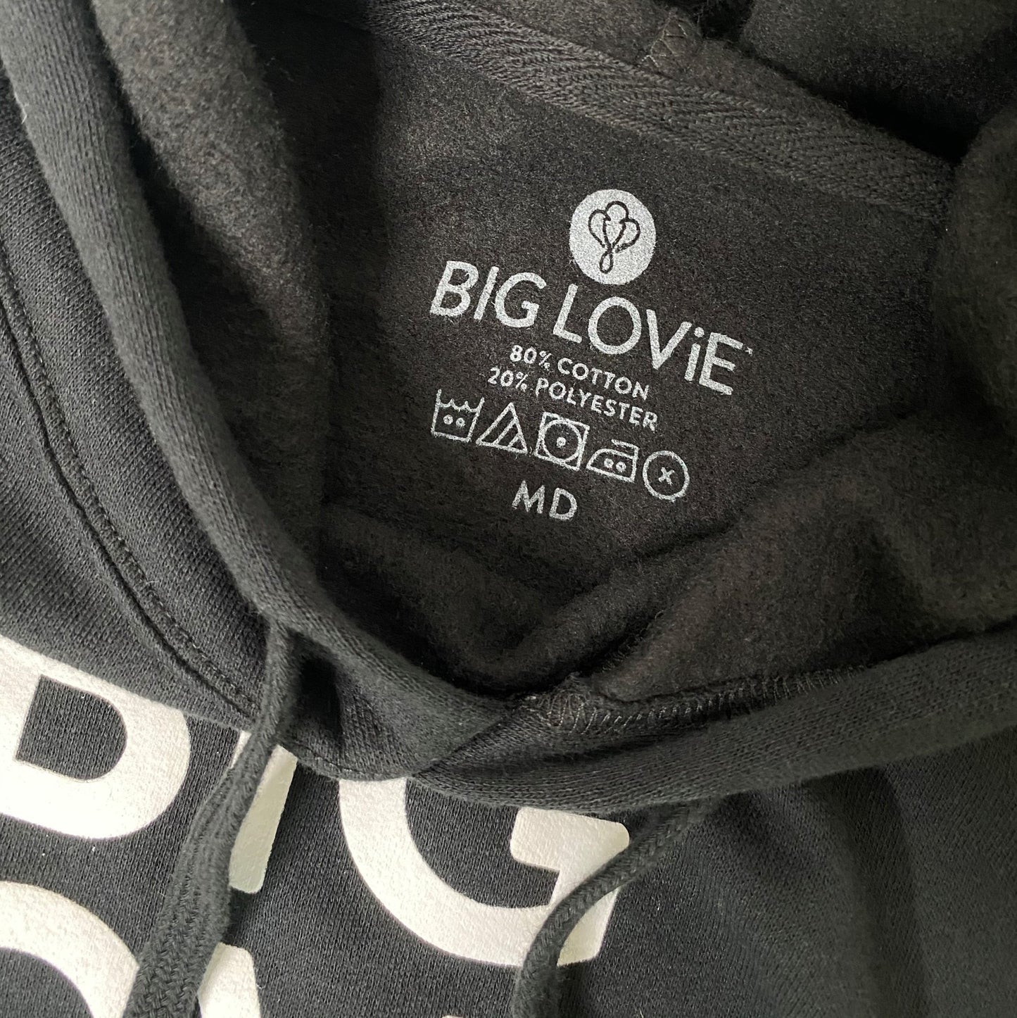 BIG LOViE HOODIE CROP SWEATSHIRT | BLACK - Casual Fit Clothes