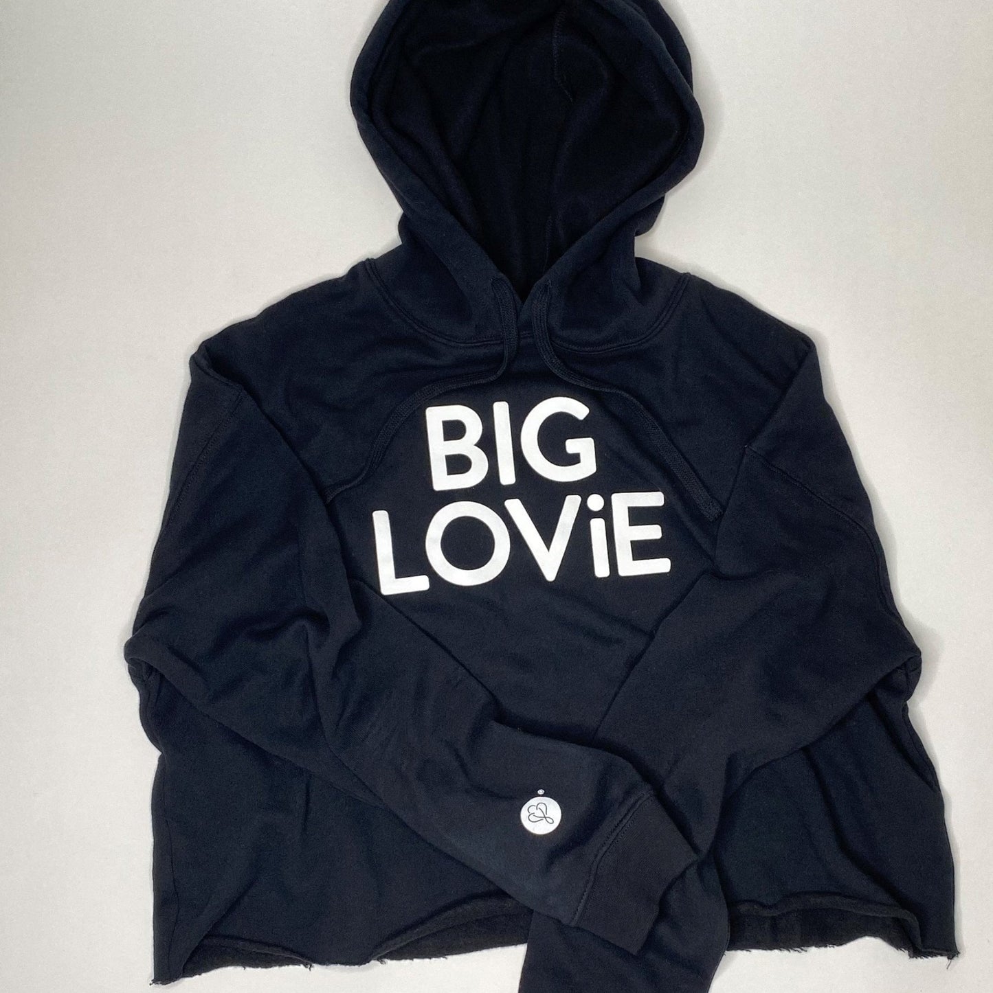 BIG LOViE HOODIE CROP SWEATSHIRT | BLACK - Casual Fit Clothes