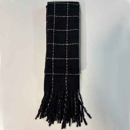 Black Plaid Scarf - Casual Fit Clothes