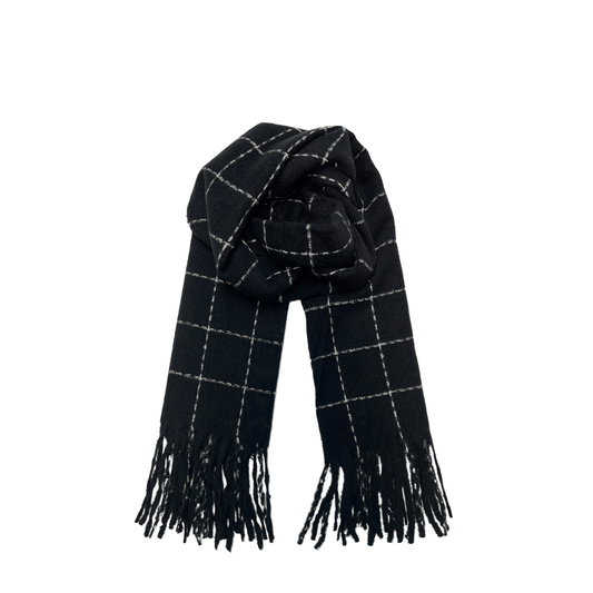 Black Plaid Scarf - Casual Fit Clothes