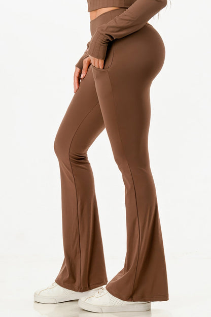 Butter Soft Crop Hoodie And Flare Pants Set - Casual Fit Clothes