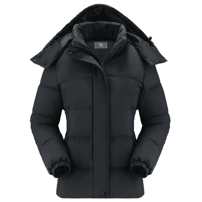 CAMEL CROWN Womens Puffer Jacket Winter Coat Warm Removable Hooded Jacket Waterproof Winter Coat Outerwear - Casual Fit Clothes
