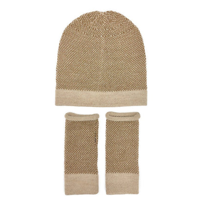 Camel Interwoven Alpaca Beanie - Casual Fit Clothes