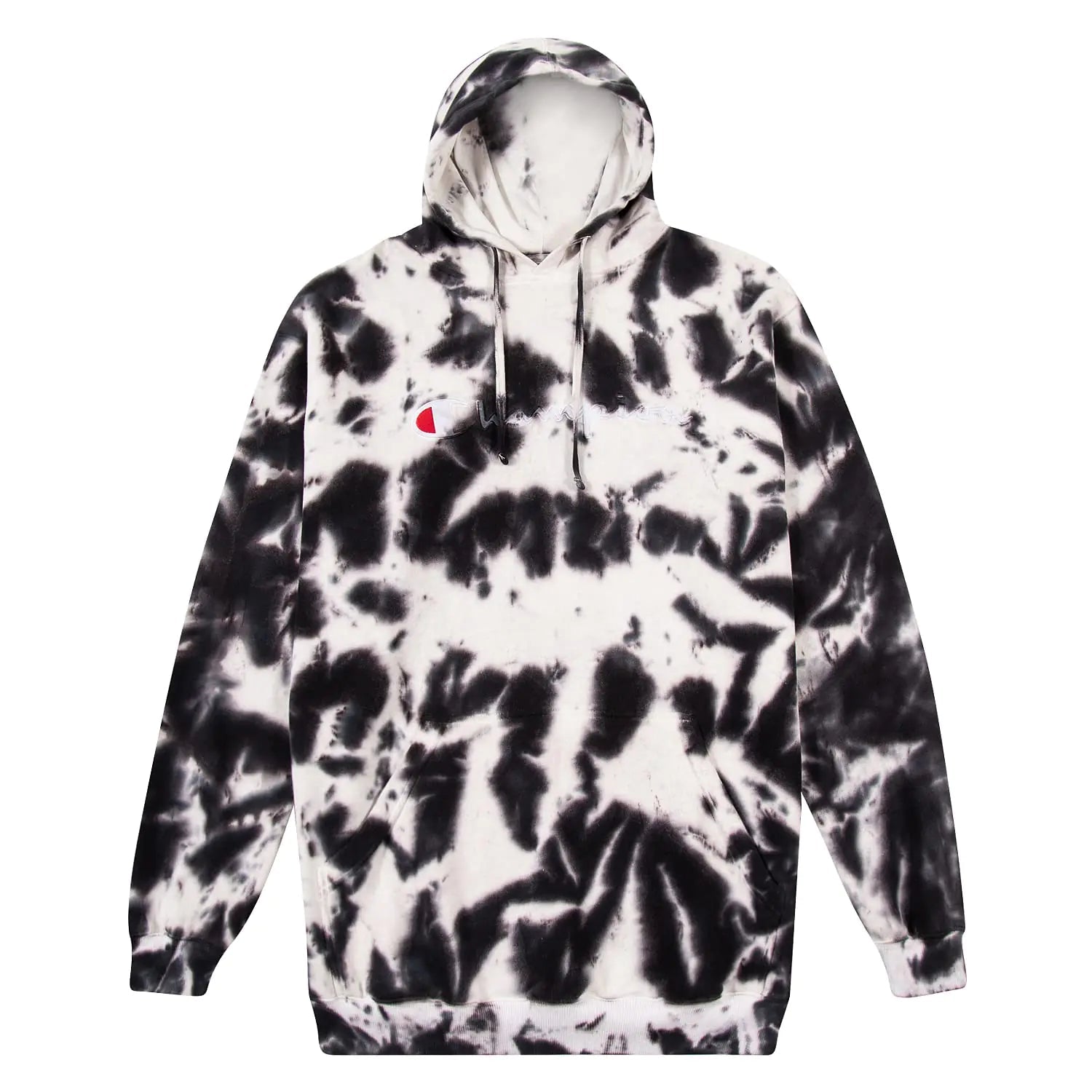 Champion Big and Tall Hoodies for Men Mens Fleece Heavyweight Tie Dye Hoodie Ivory/Black - Casual Fit Clothes