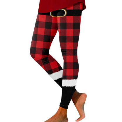 Christmas Leggings for Women High Waisted Workout Pants Tummy Control Leggings Holiday Red Wine Glass Leggings Tights - Casual Fit Clothes