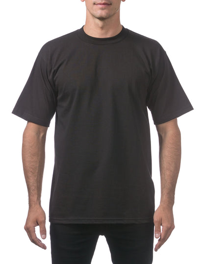 Men's Heavyweight Plain Blank Basic Black T-shirt 5.6 oz