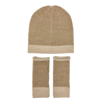 Camel Interwoven Alpaca Beanie