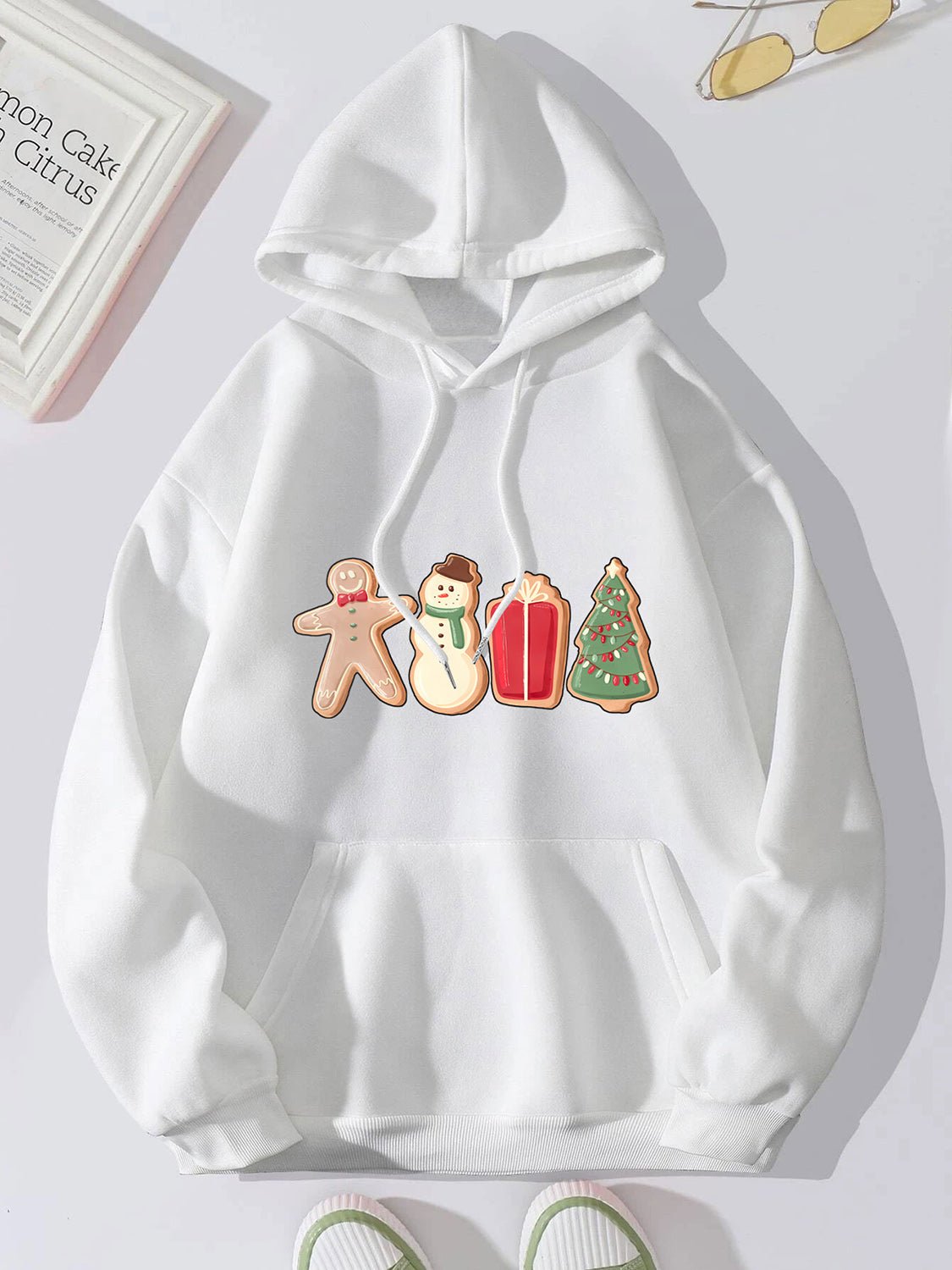 Graphic Drawstring Hoodie with Pocket - Casual Fit Clothes