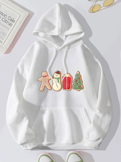 Graphic Drawstring Hoodie with Pocket - Casual Fit Clothes