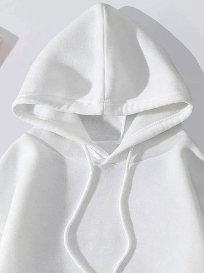 Graphic Drawstring Hoodie with Pocket - Casual Fit Clothes