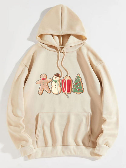 Graphic Drawstring Hoodie with Pocket - Casual Fit Clothes