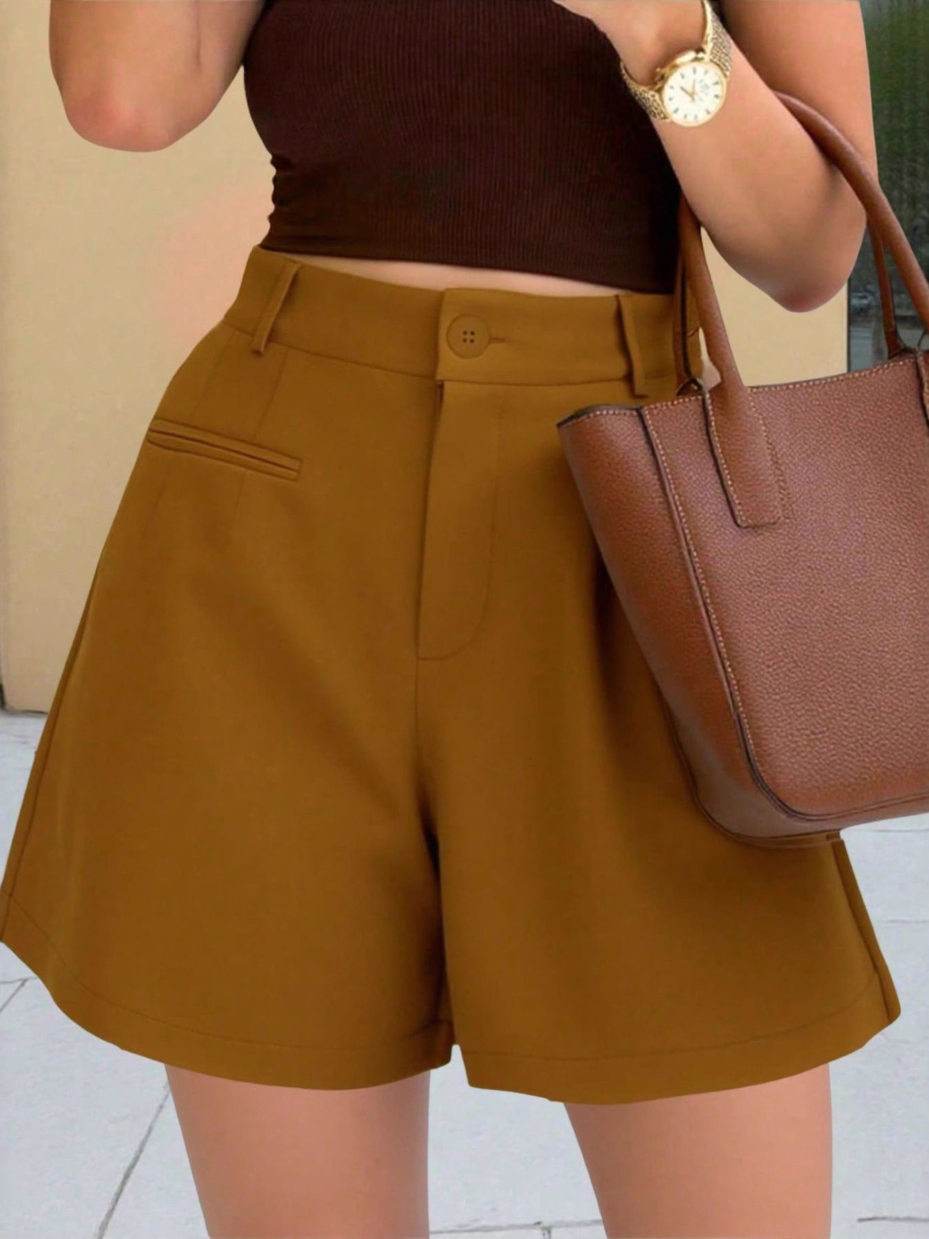 High - Waisted Shorts - Casual Fit Clothes