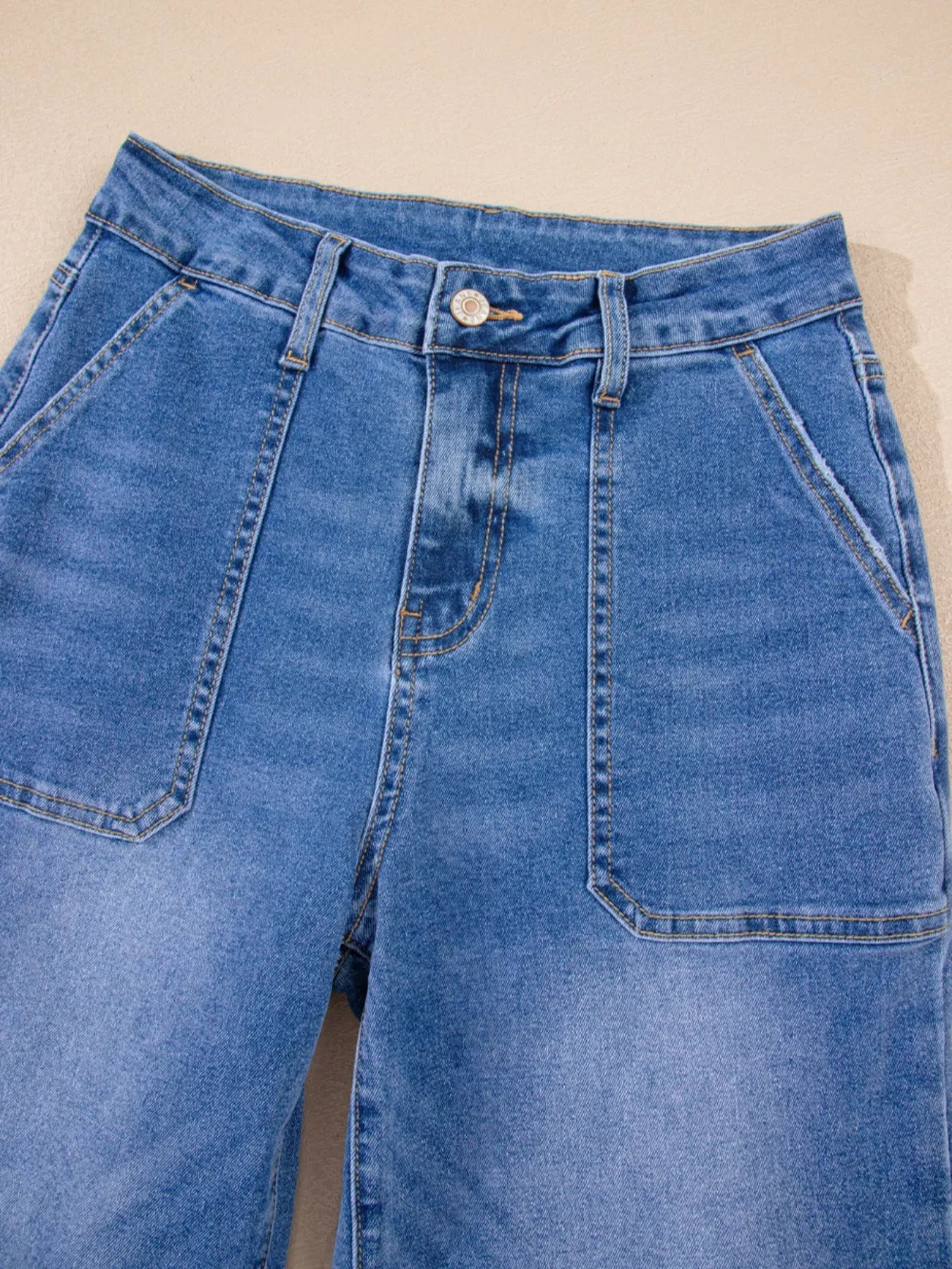 High - Waisted Wide Leg Flare Jeans - Casual Fit Clothes