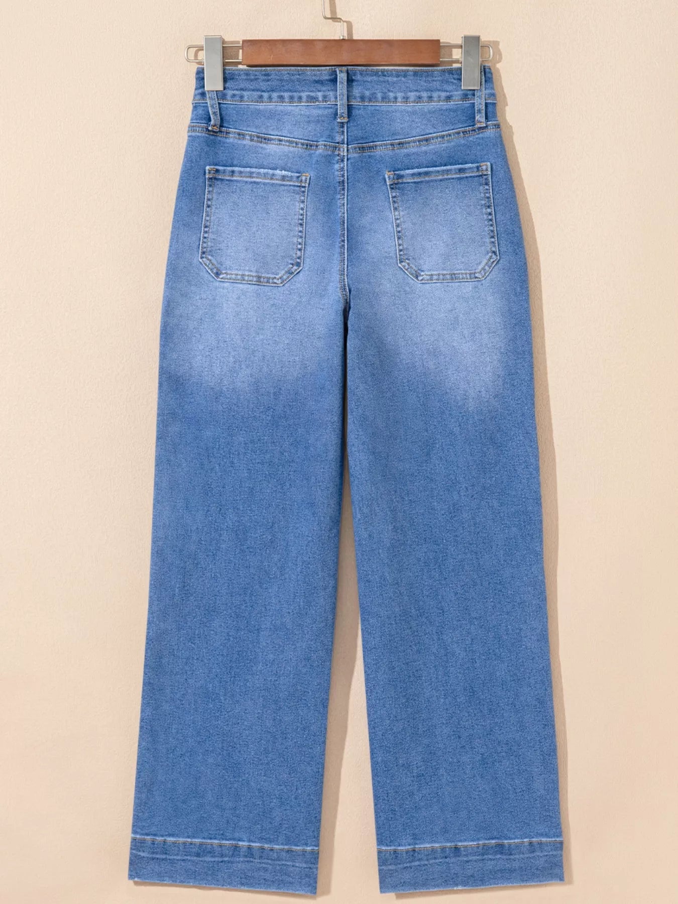 High - Waisted Wide Leg Flare Jeans - Casual Fit Clothes