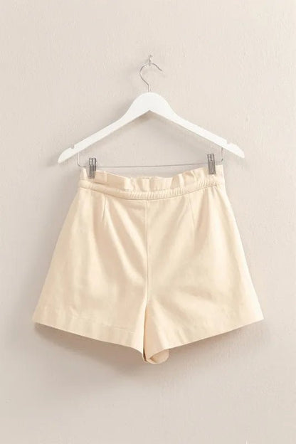 HYFVE High - Waisted Washed Twill Paperbag Shorts - Casual Fit Clothes