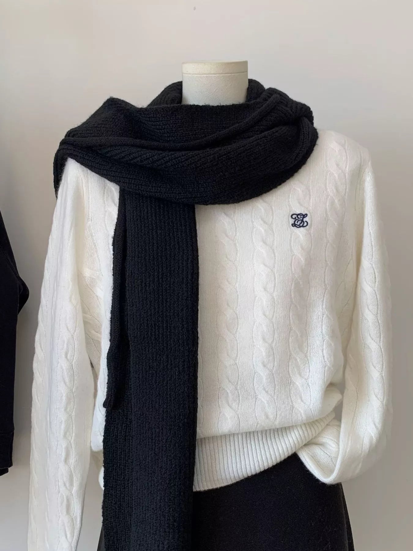 Knitted Solid Color Scarf Hat - Casual Fit Clothes