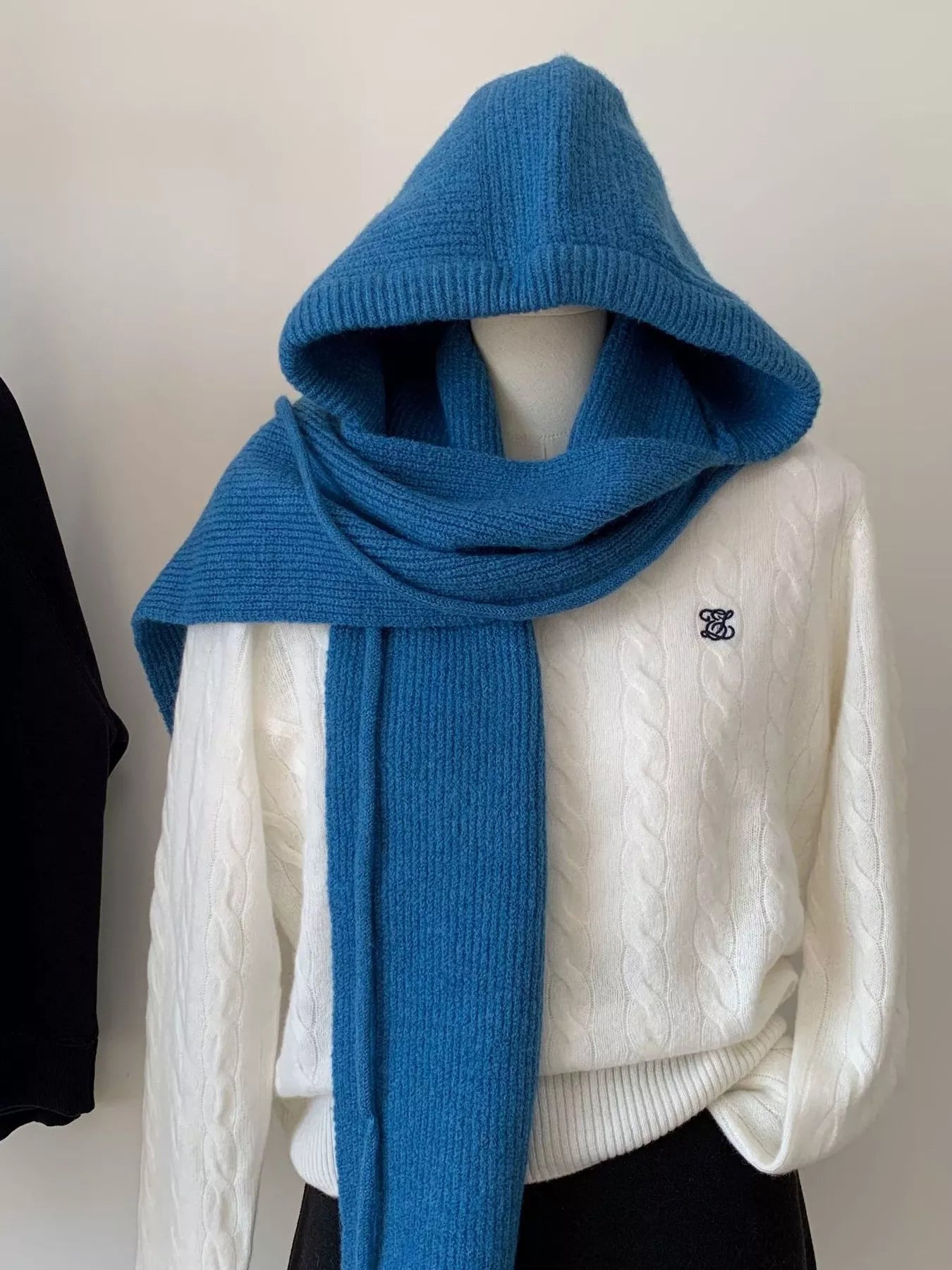 Knitted Solid Color Scarf Hat - Casual Fit Clothes