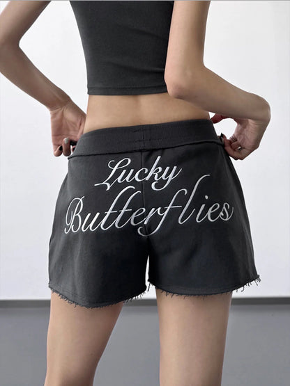 Letter Back Shorts - Casual Fit Clothes