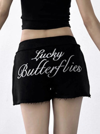 Letter Back Shorts - Casual Fit Clothes