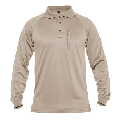 Long Sleeve Polo Shirts Mens Tactical Military Golf Polo Tee Shirts - Casual Fit Clothes