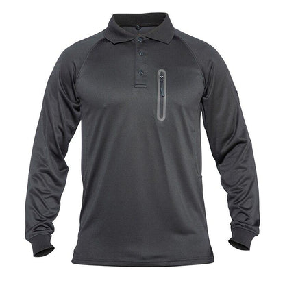 Long Sleeve Polo Shirts Mens Tactical Military Golf Polo Tee Shirts - Casual Fit Clothes
