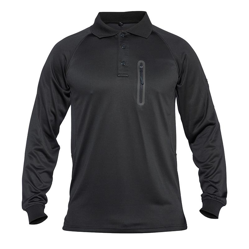 Long Sleeve Polo Shirts Mens Tactical Military Golf Polo Tee Shirts - Casual Fit Clothes