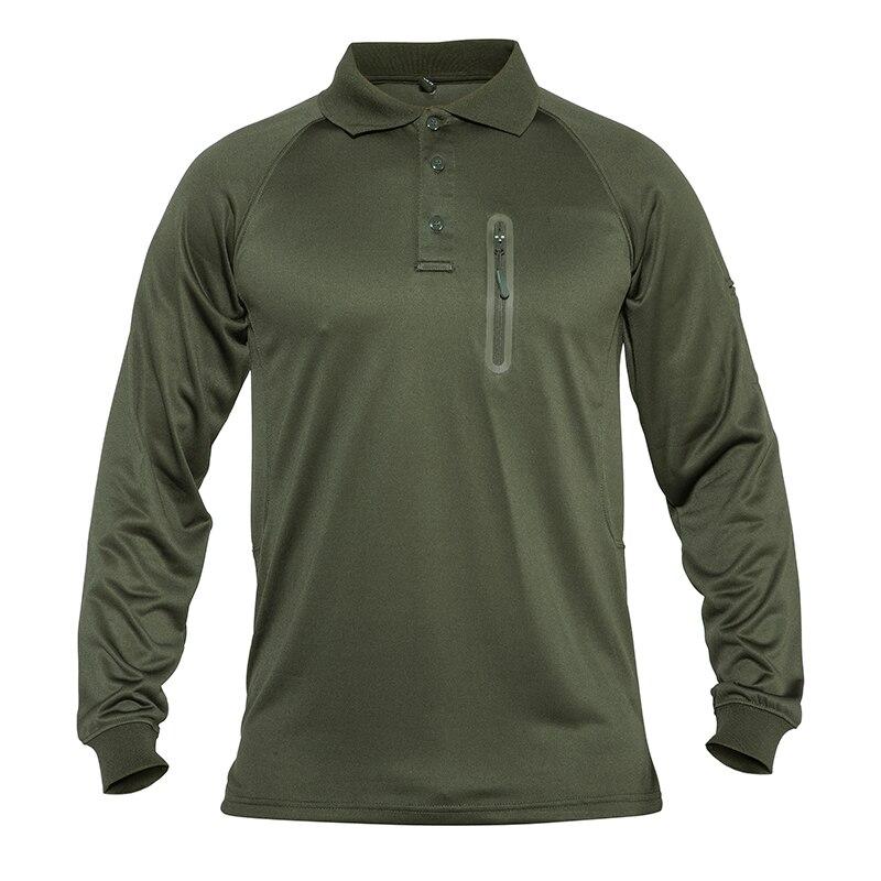 Long Sleeve Polo Shirts Mens Tactical Military Golf Polo Tee Shirts - Casual Fit Clothes