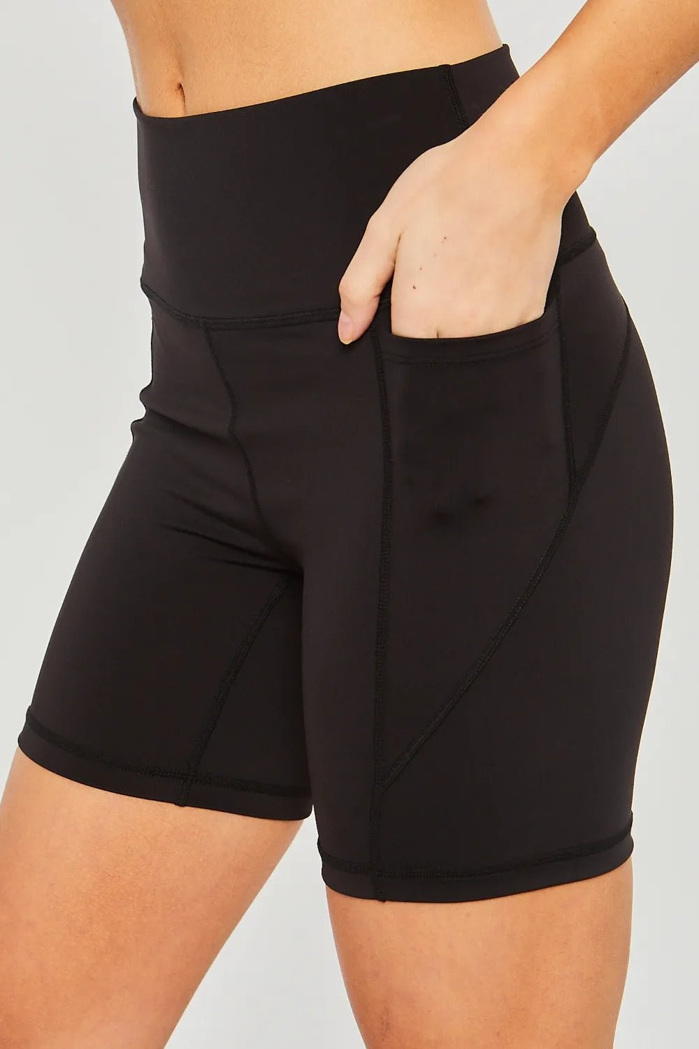 Love Tree High Waist Seam Detail Active Shorts - Casual Fit Clothes