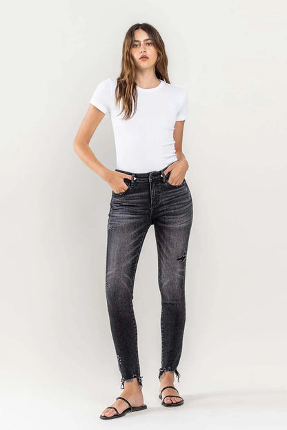 Lovervet Raw Hem Cropped Skinny Jeans - Casual Fit Clothes