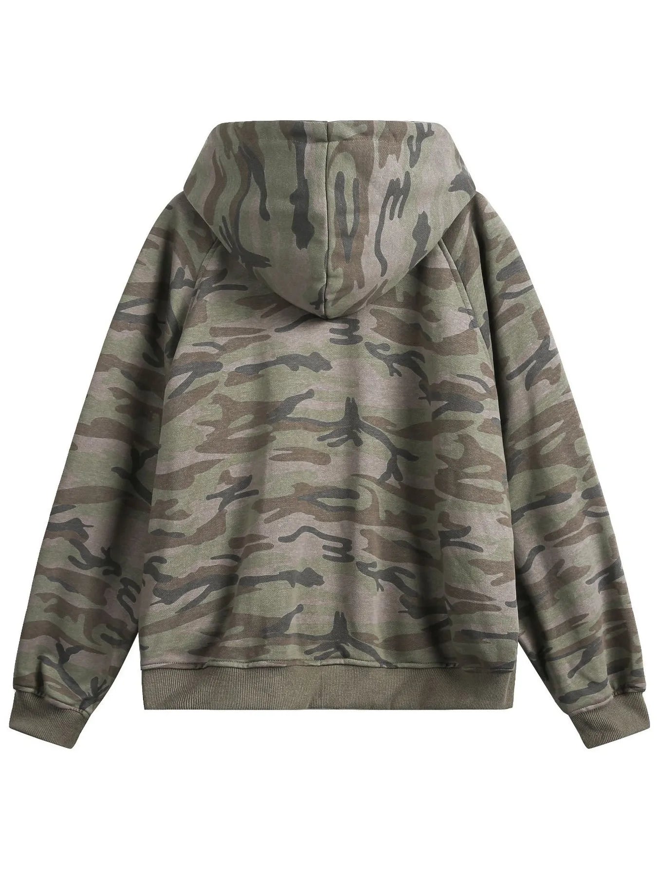Men's Camouflage Print Zip - Up Hoodie - Casual Fit Clothes