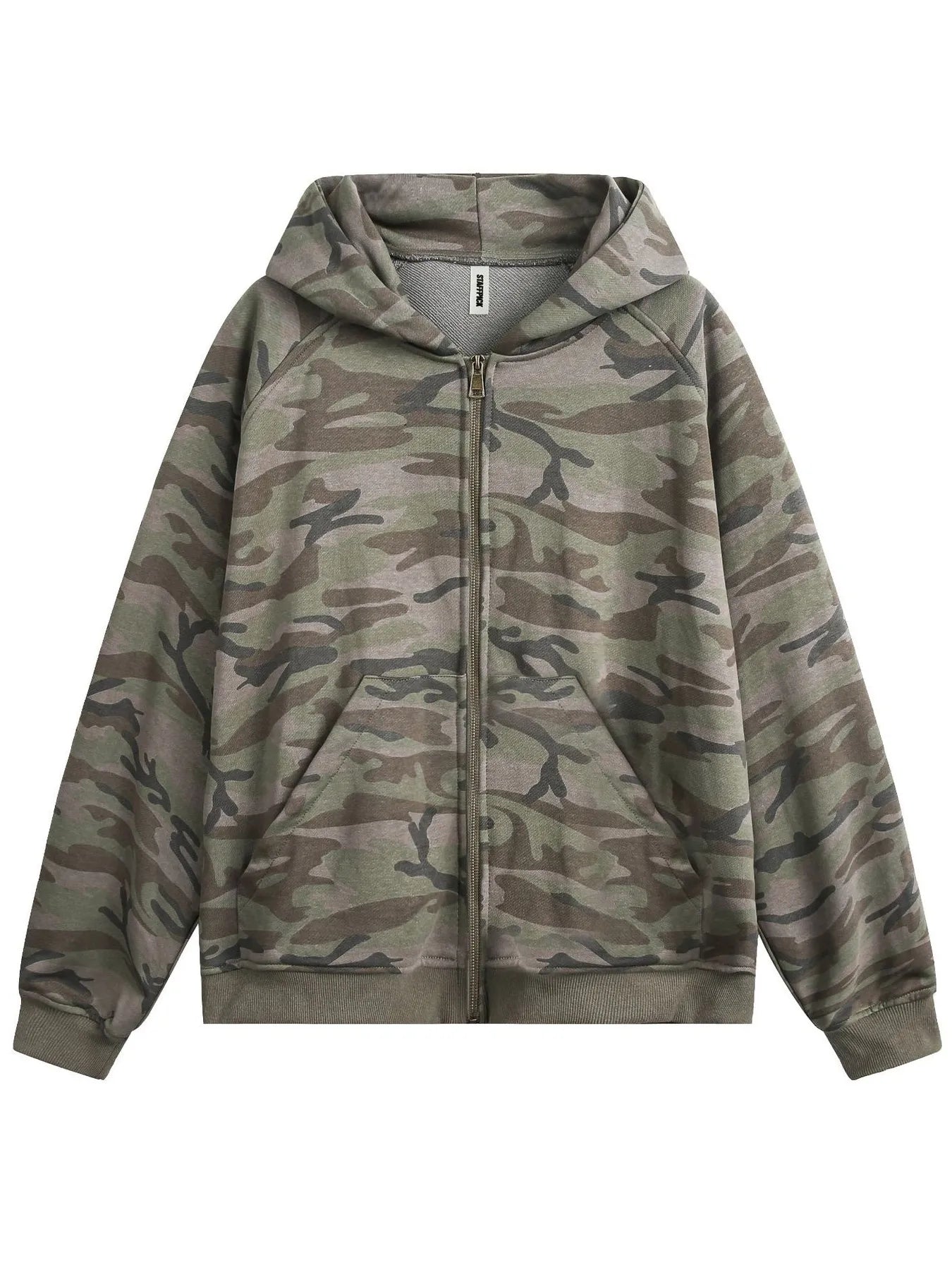 Men's Camouflage Print Zip - Up Hoodie - Casual Fit Clothes