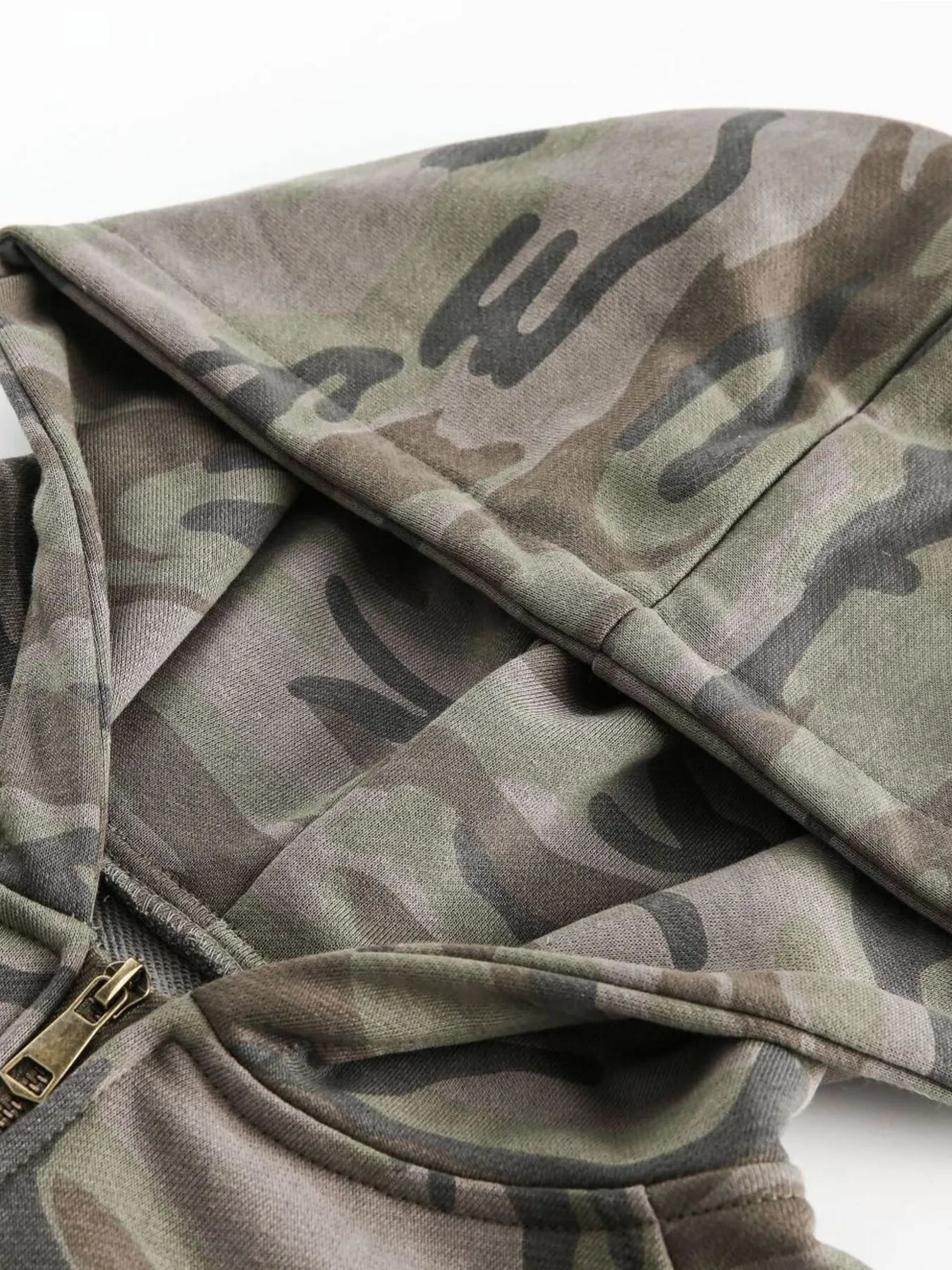 Men's Camouflage Print Zip - Up Hoodie - Casual Fit Clothes