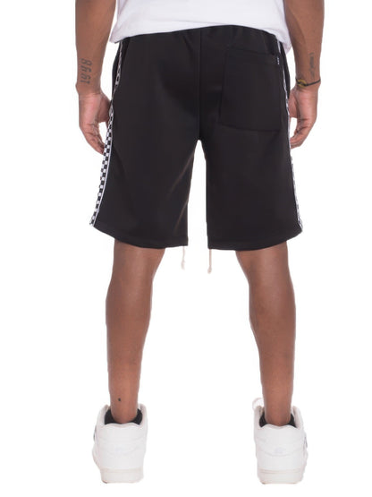 Mens Checkered Stripe Track Shorts - Casual Fit Clothes