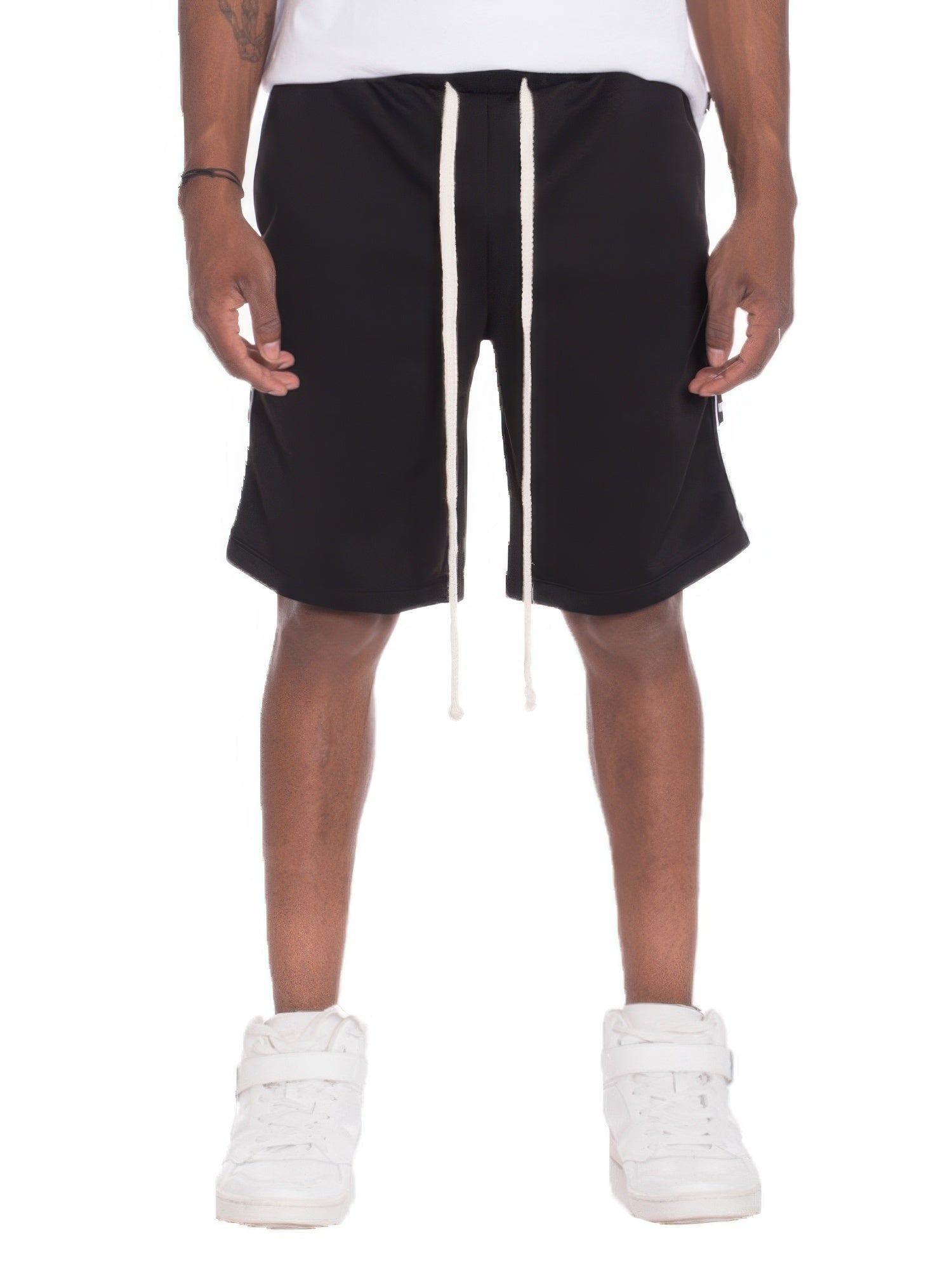 Mens Checkered Stripe Track Shorts - Casual Fit Clothes