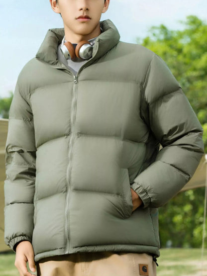 Men's Full Size Lightweight Packable Zip Up Puffer Jacket Plus Size - Casual Fit Clothes