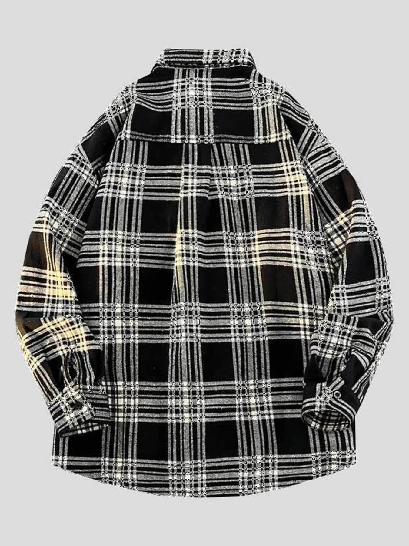 Men's Full Size Plaid Button Up Long Sleeve Shirt Plus Size - Casual Fit Clothes