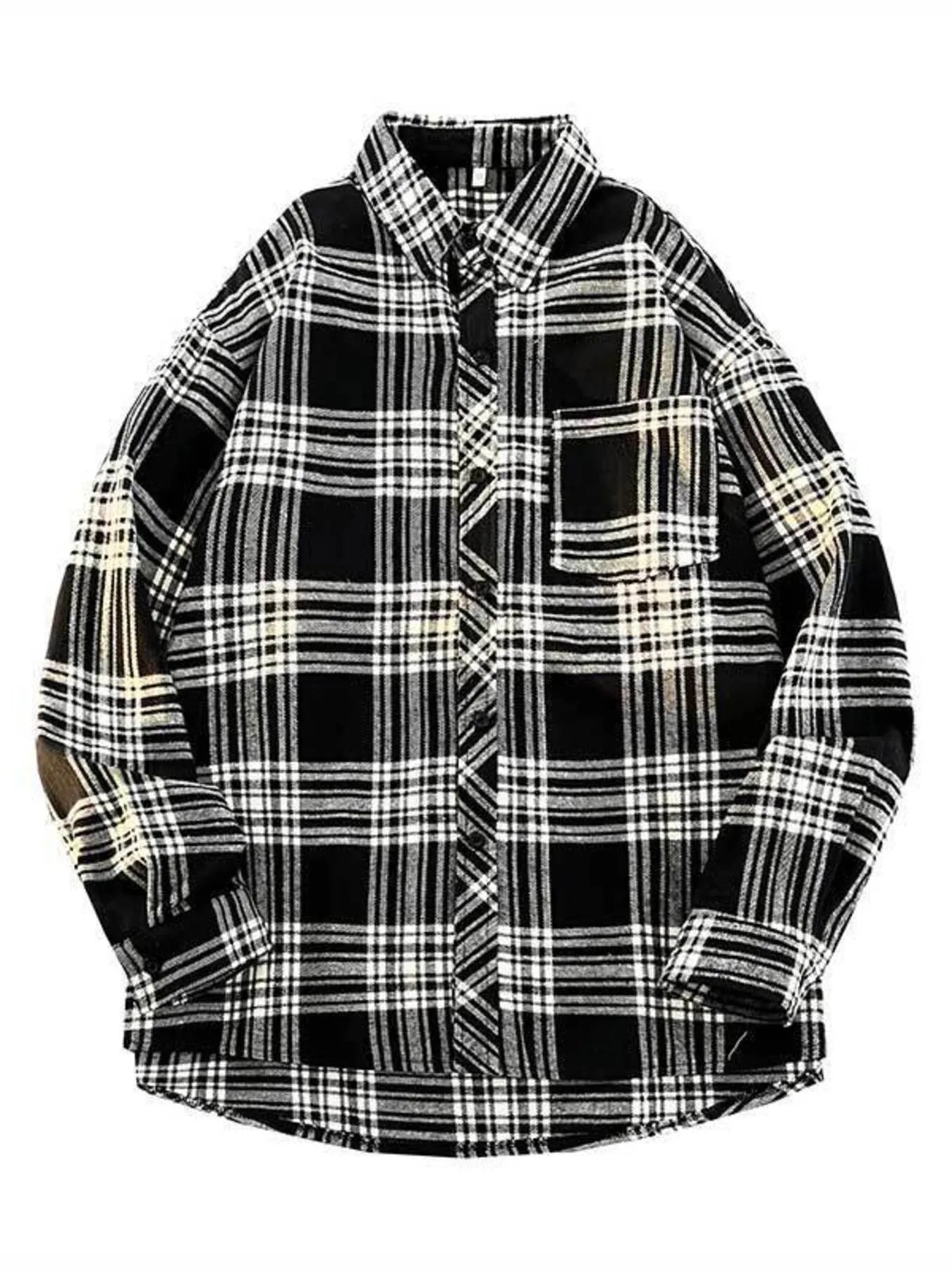 Men's Full Size Plaid Button Up Long Sleeve Shirt Plus Size - Casual Fit Clothes