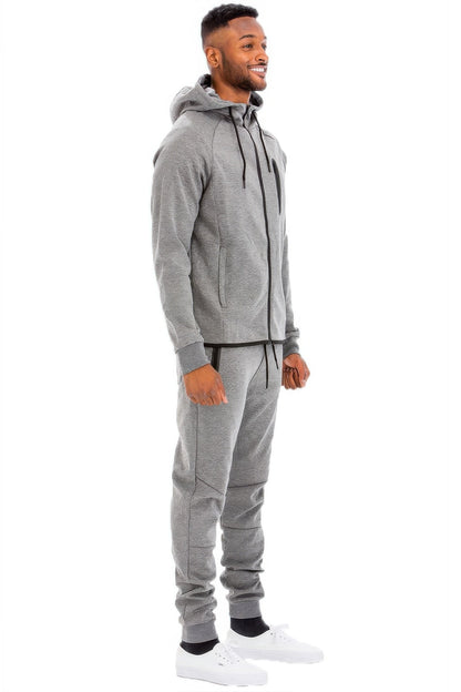 Mens Full Zip Sweat Pant Sweat Set - Casual Fit Clothes