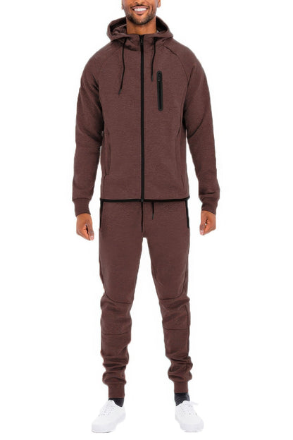 Mens Full Zip Sweat Pant Sweat Set - Casual Fit Clothes